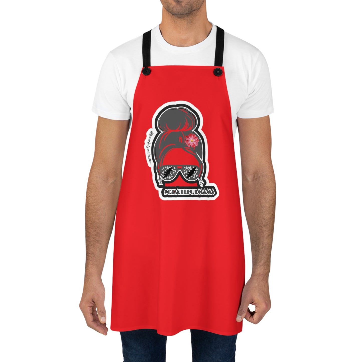 Grateful Dead inspired Grateful Mama red Apron