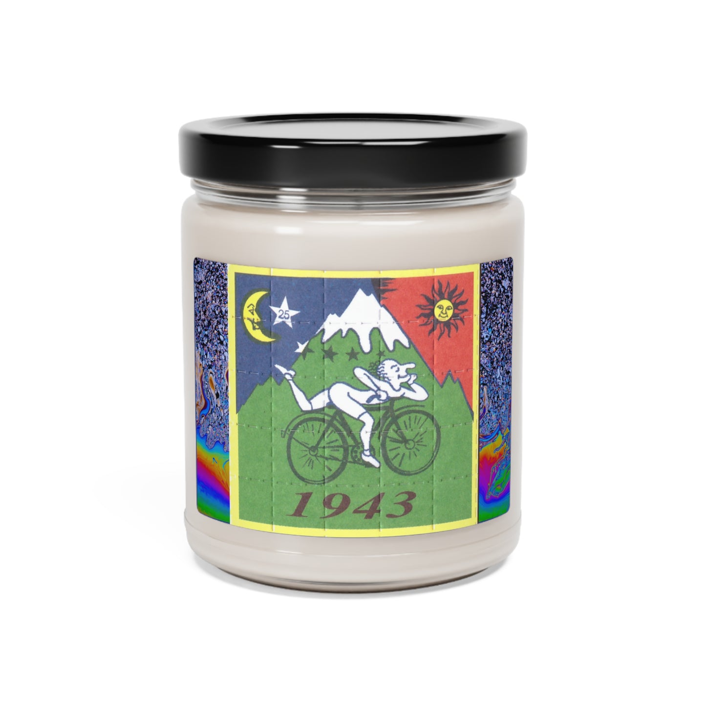 Psychedelic home decor - Bicycle day Albert Hoffman Soy Candle - hippie home decor - eclectic trippy candle - perfect gift for burners