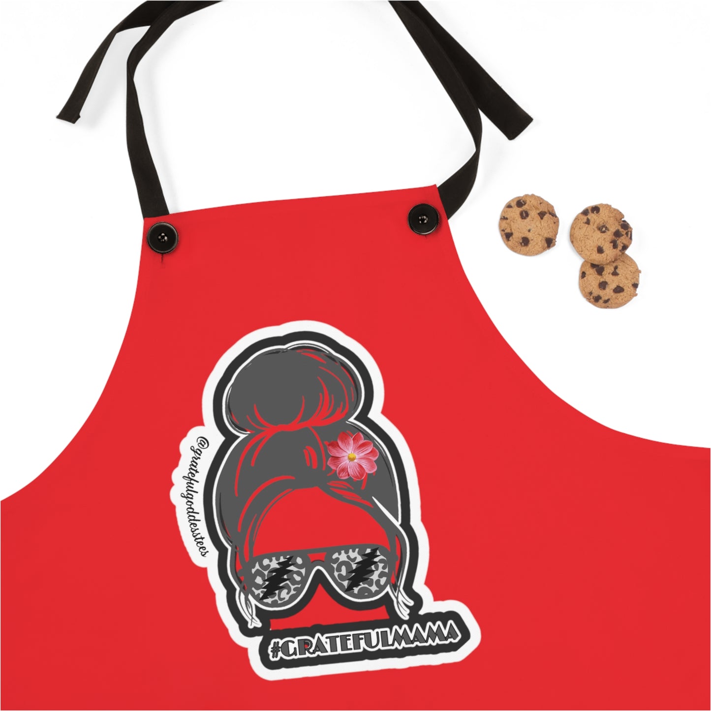 Grateful Dead inspired Grateful Mama red Apron