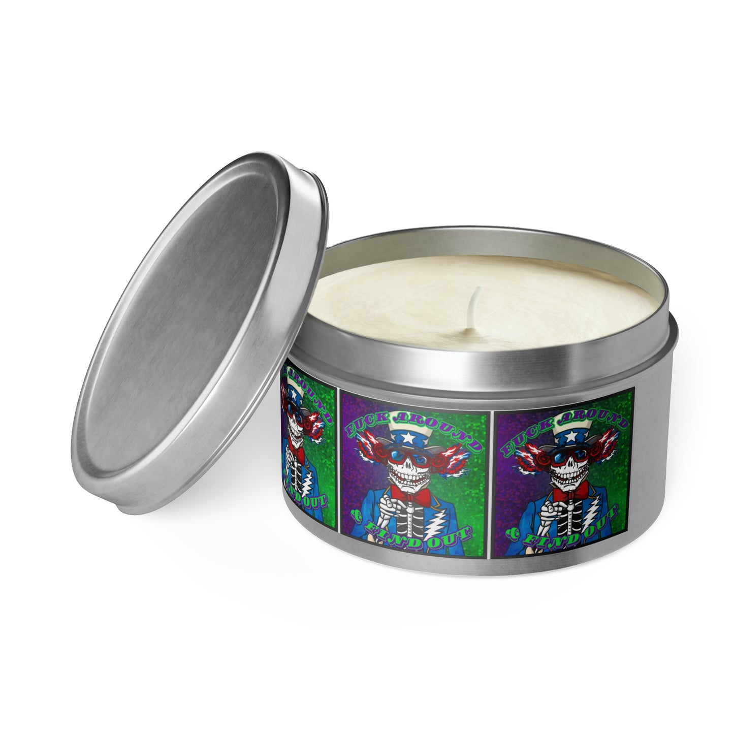 Grateful Dead skeleton candle gift for deadhead hippie rocknroll decor