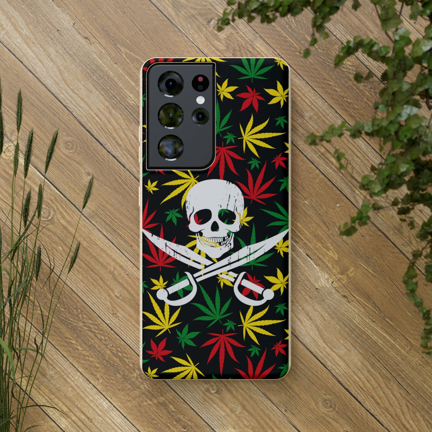 420 cannabis Jolly Roger Buccaneer weed Biodegradable eco friendly phone case