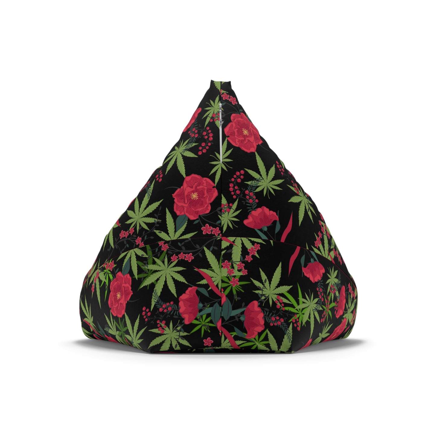 Black roses and cannabis 420 Bean Bag Chair Cover for high end stoner decor, cover only!