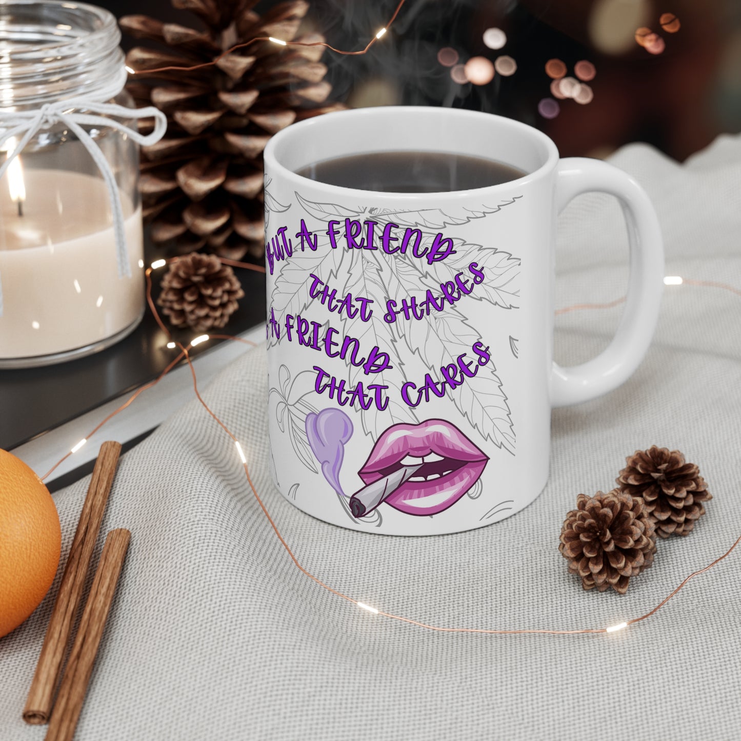 Stoner bestie mug- Funny cannabis mug for bestie - A friend with weed is a friend indeed mug - marijuana gift for bestie