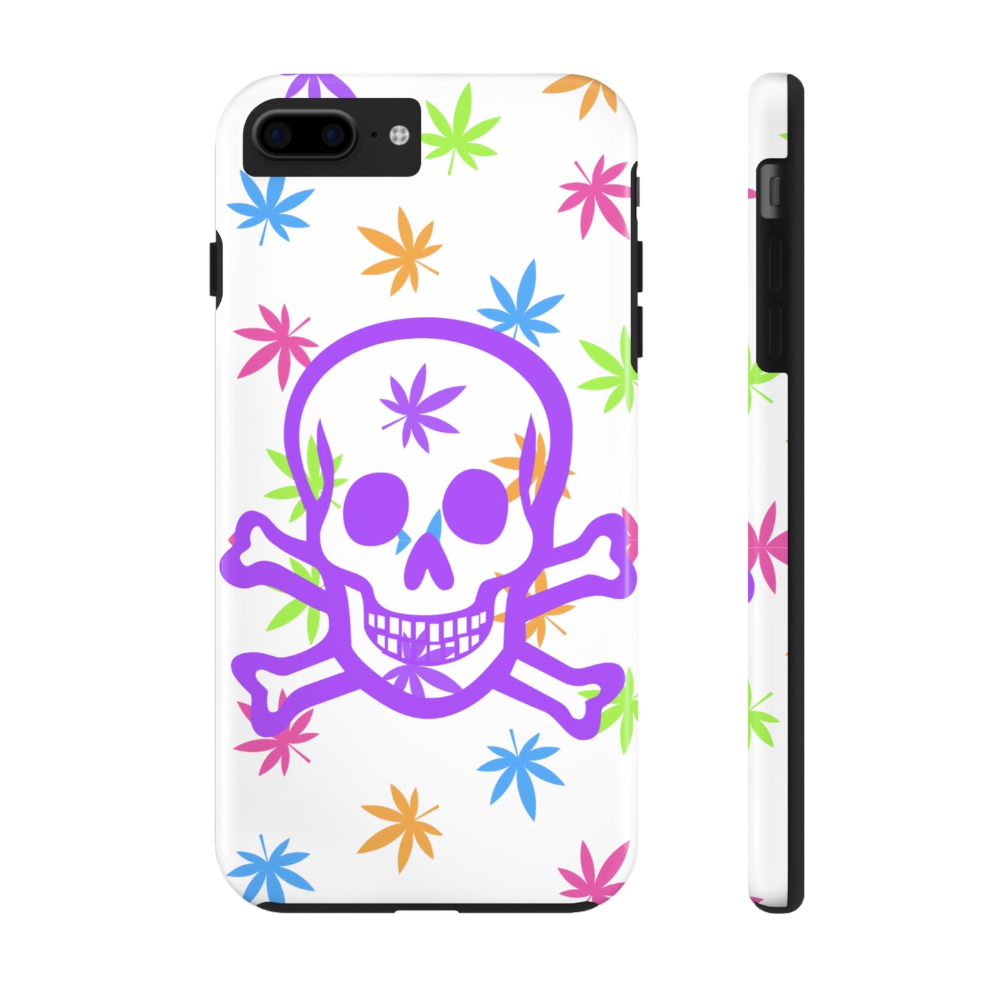 420 skull & crossbones tough phone Cases cannabis and jolly roger colorful phone case perfect 420 gift for stoner