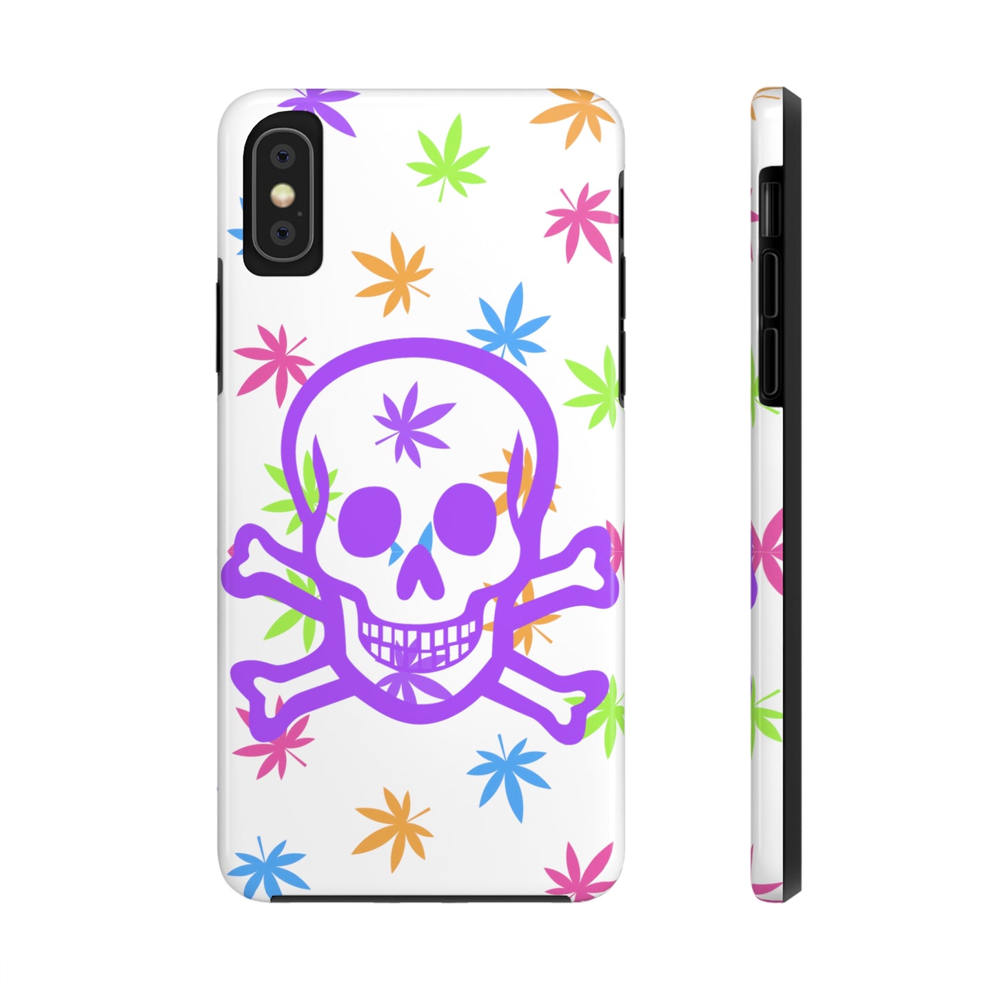 420 skull & crossbones tough phone Cases cannabis and jolly roger colorful phone case perfect 420 gift for stoner