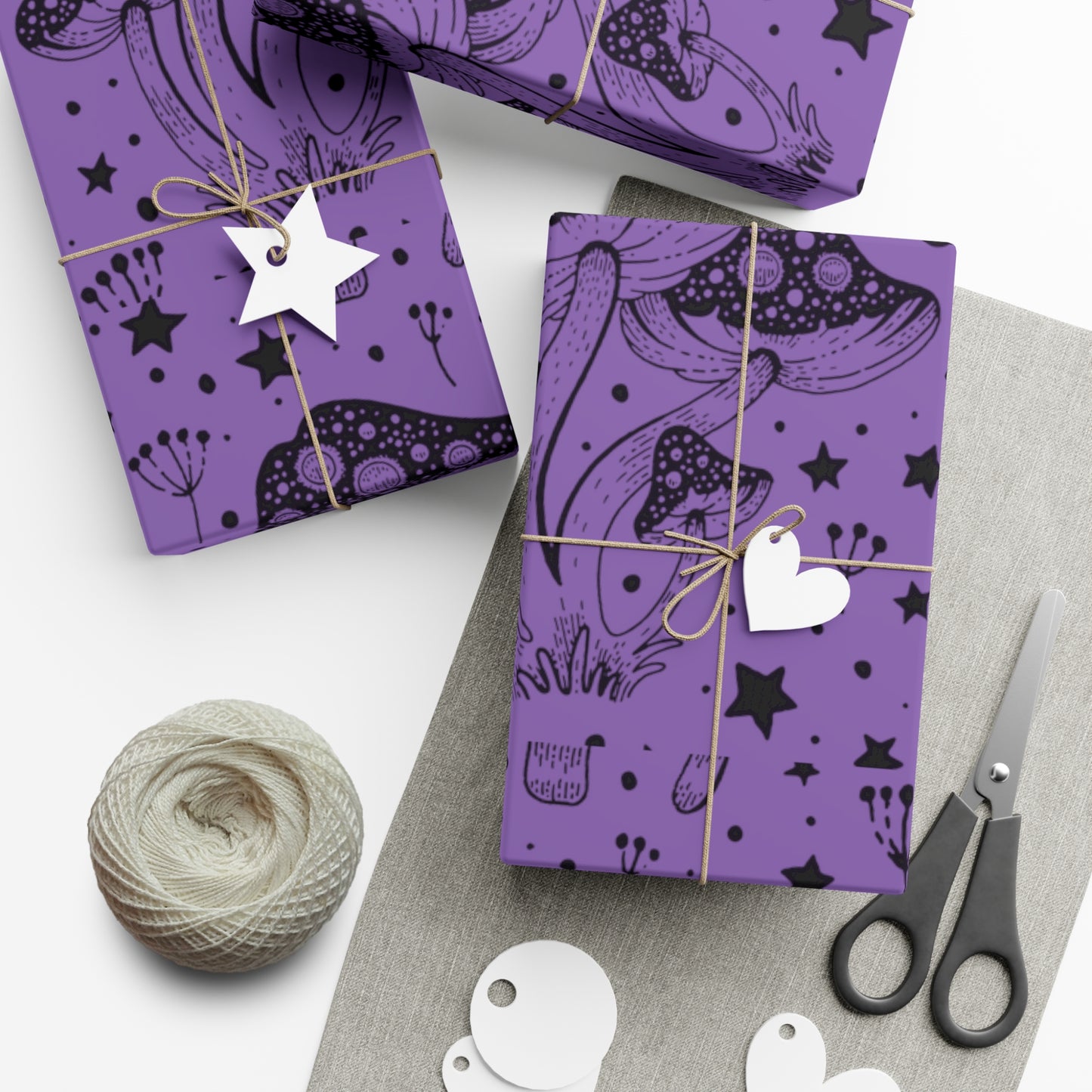 Mushroom purple Gift Wrap Papers perfect holiday gift wrap for mushroom lovers and psychedelic enthusiasts