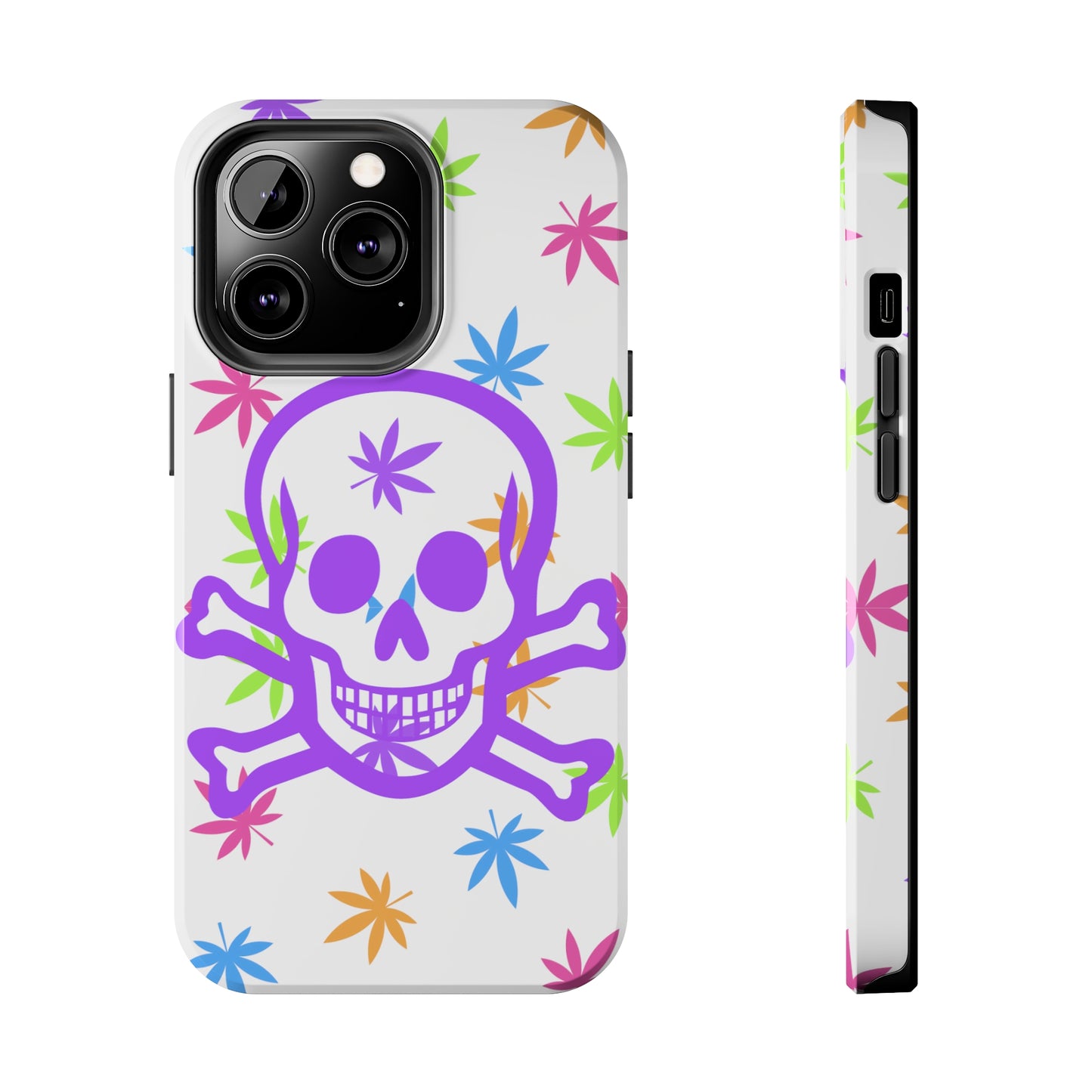 420 skull & crossbones tough phone Cases cannabis and jolly roger colorful phone case perfect 420 gift for stoner