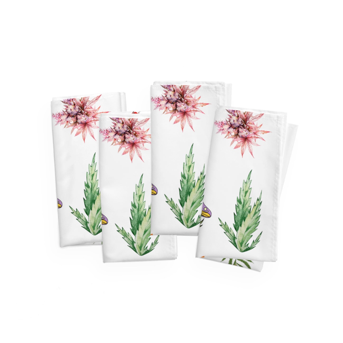 Elegant Botanical cannabis and mushrooms 420 vintage inspired boho napkins