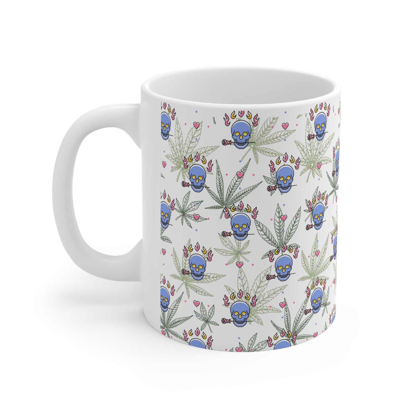 Skulls and cannabis print  Mug marijuana skulls roses mug