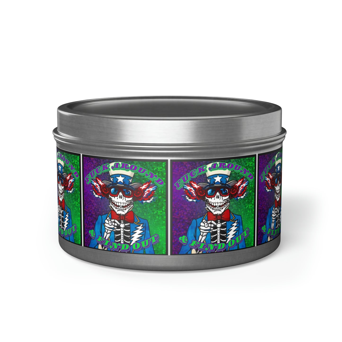 Grateful Dead skeleton candle gift for deadhead hippie rocknroll decor