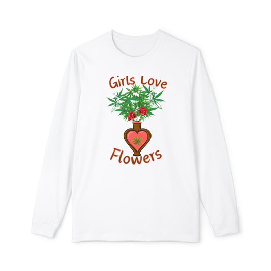 Girls Love Flowers 420 women's long sleeve cotton pajama set perfect cannabis pjs for stoner girl