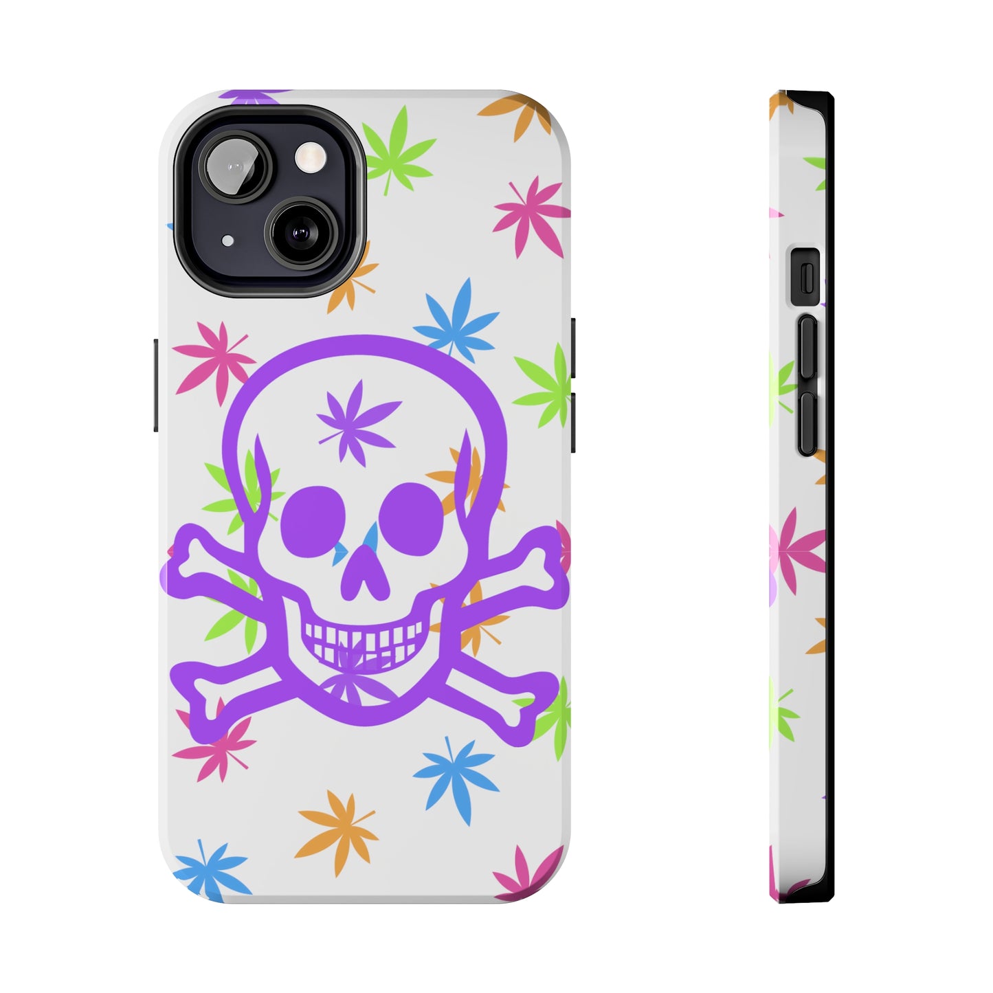 420 skull & crossbones tough phone Cases cannabis and jolly roger colorful phone case perfect 420 gift for stoner