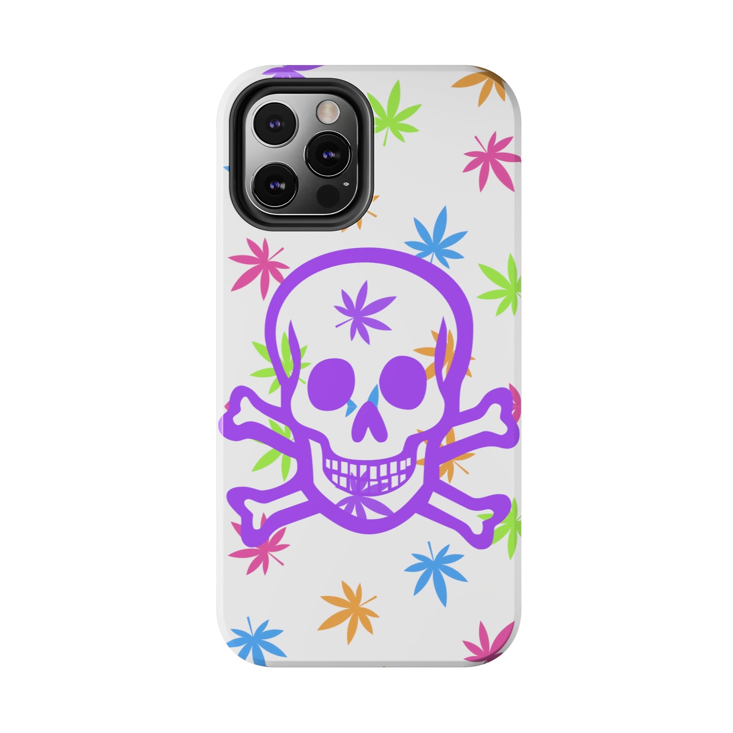 420 skull & crossbones tough phone Cases cannabis and jolly roger colorful phone case perfect 420 gift for stoner