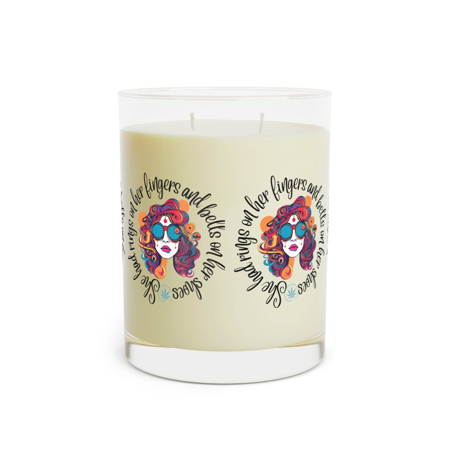 Hippie chick Grateful Dead inspired decor Scented Candle - Full Glass