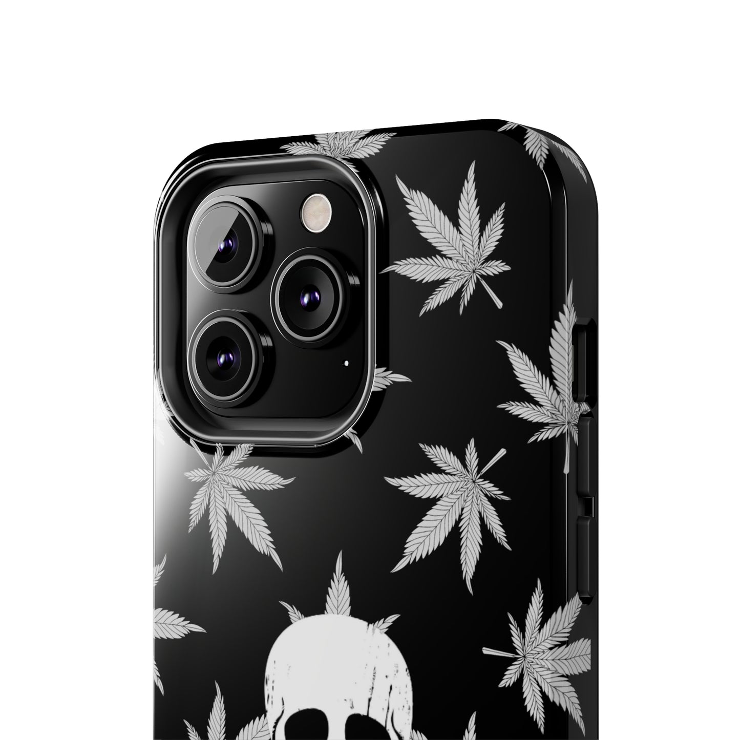 420 skull & crossbones tough phone case cannabis and jolly roger black and white weed skull phone case 420 gift for stoner pirates