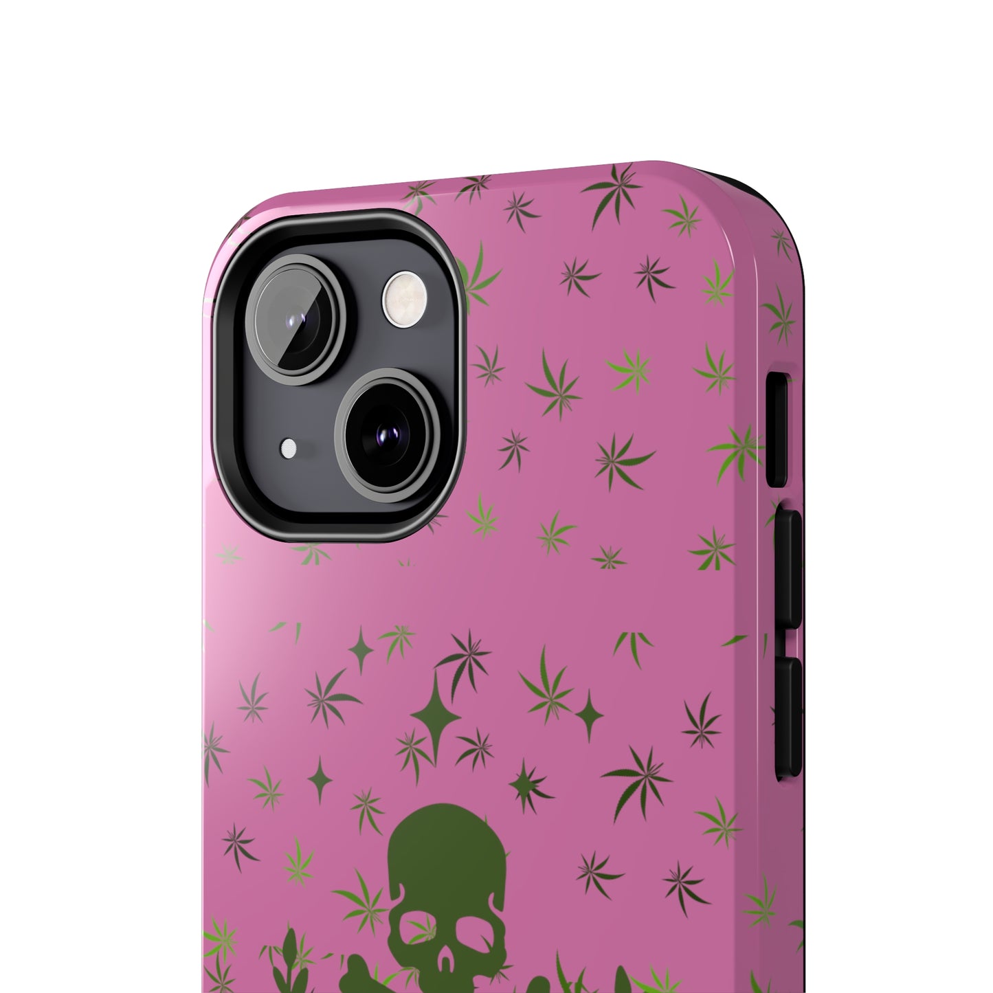 420 skull & crossbones tough phone Cases cannabis and skull and crossbones pink phone case for weed lovers