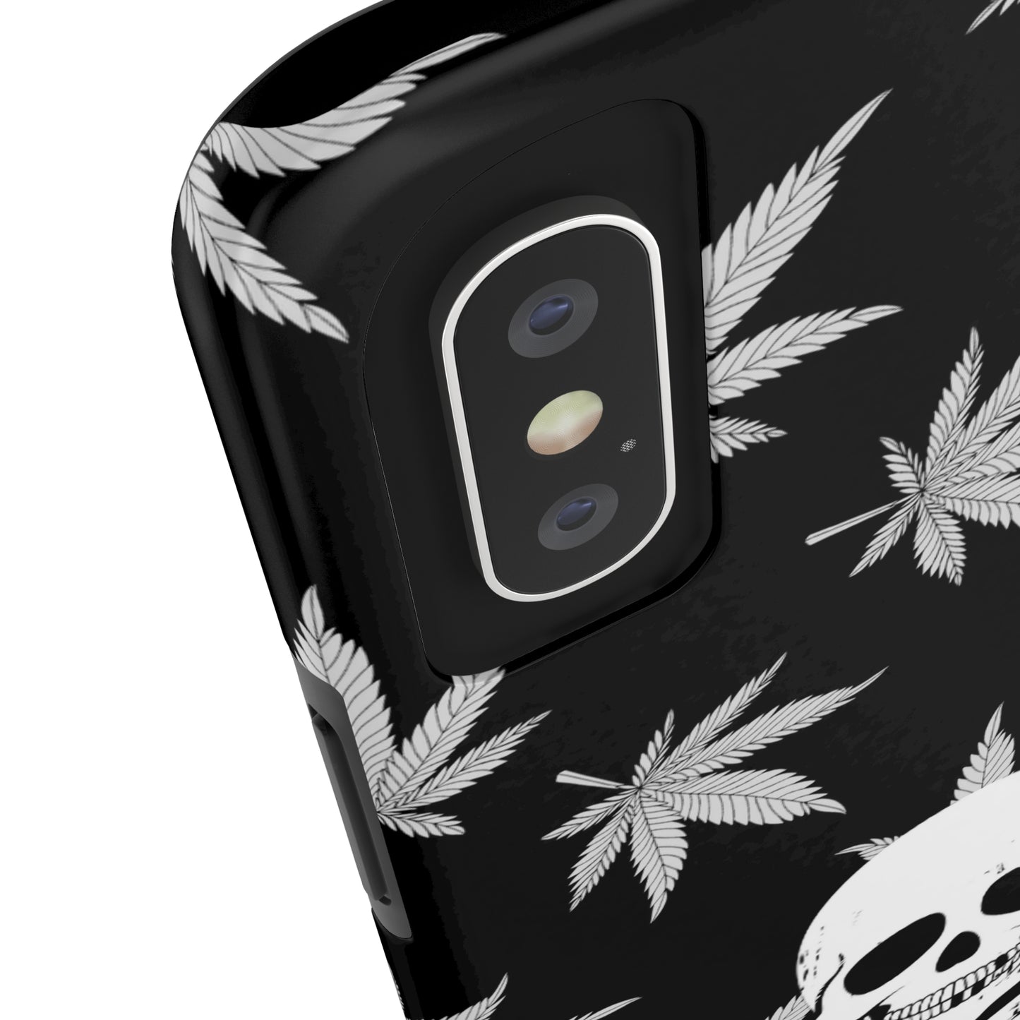 420 skull & crossbones tough phone case cannabis and jolly roger black and white weed skull phone case 420 gift for stoner pirates