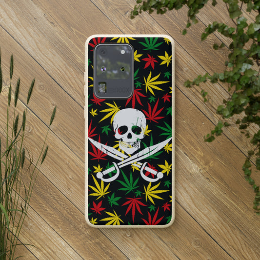 420 cannabis Jolly Roger Buccaneer weed Biodegradable eco friendly phone case