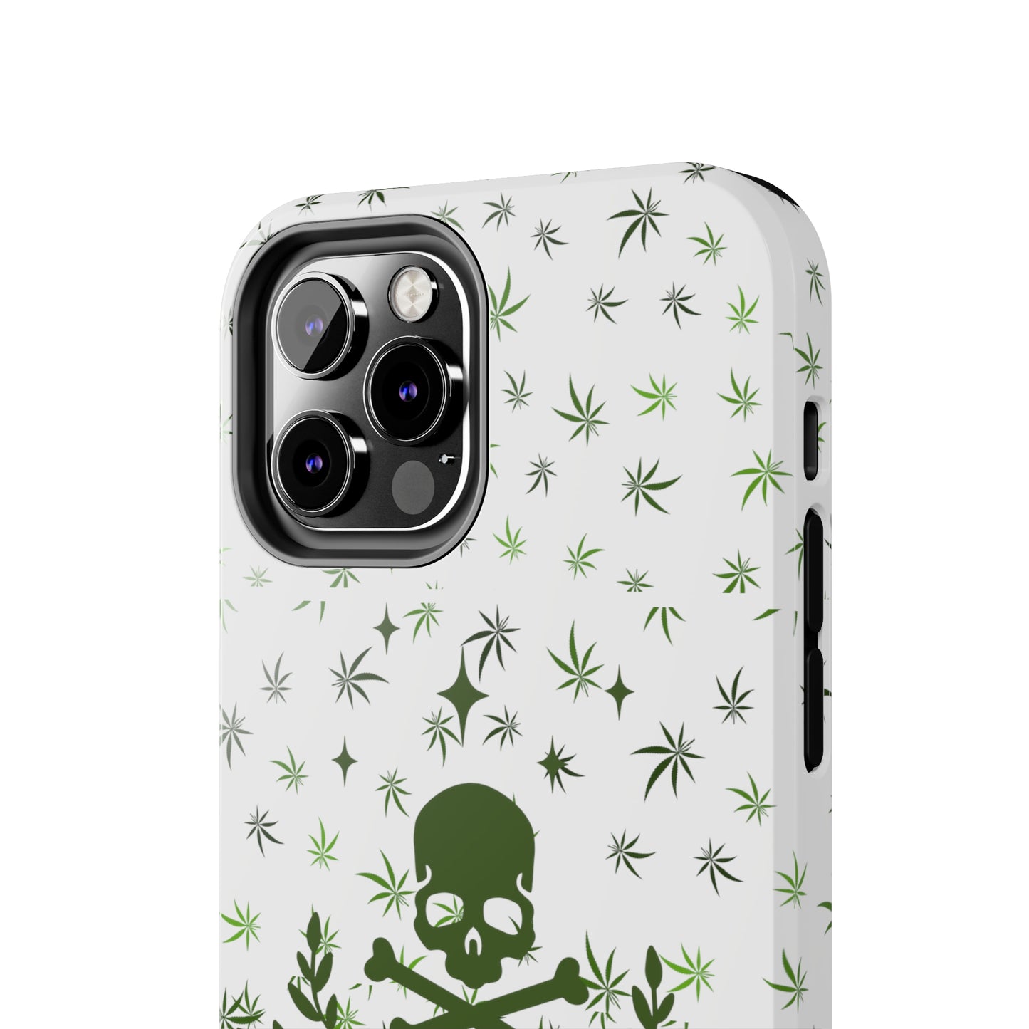 420 skull and crossbones tough phone Cases cannabis and skull white phone case for weed lovers