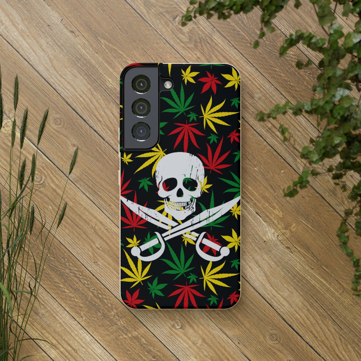 420 cannabis Jolly Roger Buccaneer weed Biodegradable eco friendly phone case