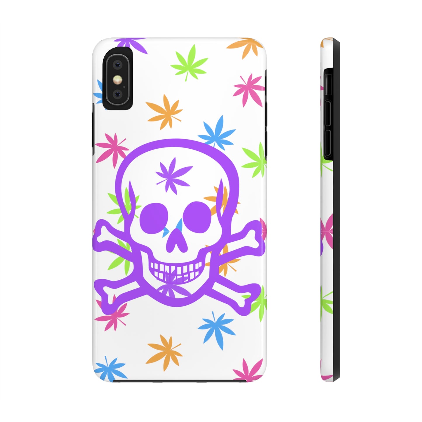 420 skull & crossbones tough phone Cases cannabis and jolly roger colorful phone case perfect 420 gift for stoner