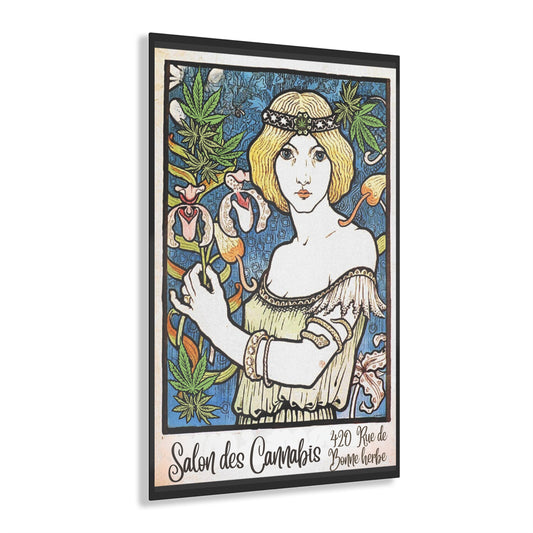 Vintage inspired French cannabis art 24x36 Acrylic Print weed dispensary art 420 art nouveau wall decor