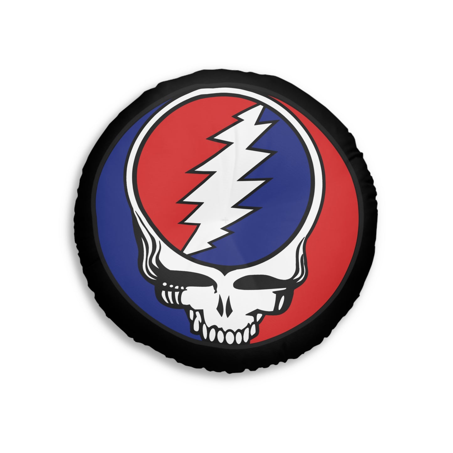 Classic Grateful Dead steal your face stealie home decor tufted round floor pillow, dead head decor