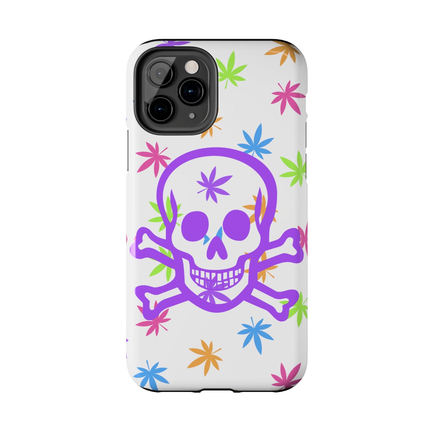 420 skull & crossbones tough phone Cases cannabis and jolly roger colorful phone case perfect 420 gift for stoner