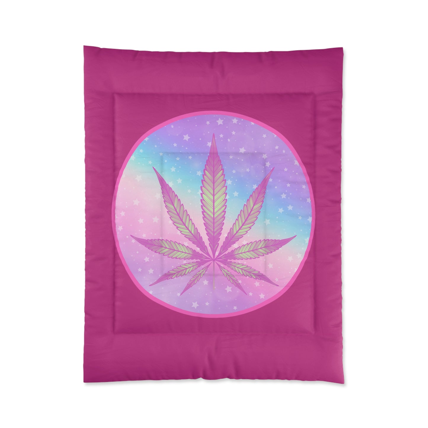 420 decor candycore cannabis pink Comforter perfect for weed loving stoner bedroom fashion