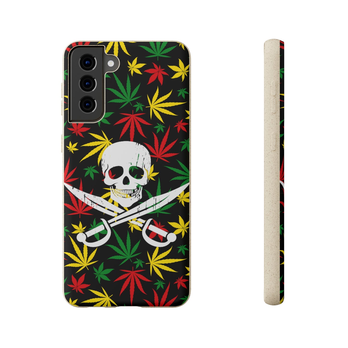 420 cannabis Jolly Roger Buccaneer weed Biodegradable eco friendly phone case