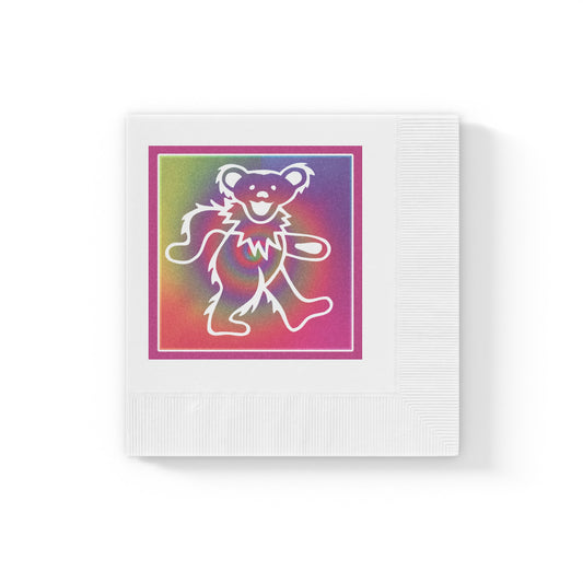 Grateful Dead dancing bear tie-dye napkins perfect for dead head gatherings