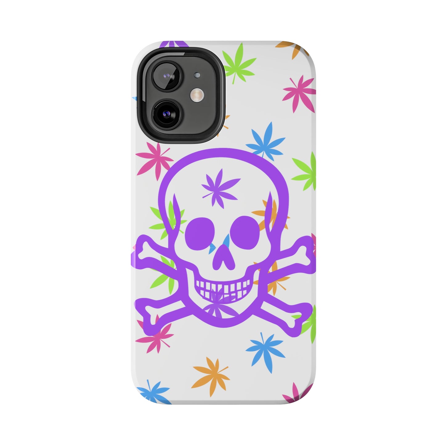 420 skull & crossbones tough phone Cases cannabis and jolly roger colorful phone case perfect 420 gift for stoner