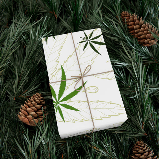 Cannabis leaf print Gift Wrap Papers perfect holiday gift wrap for marijuana lovers 420 gift wrapping paper