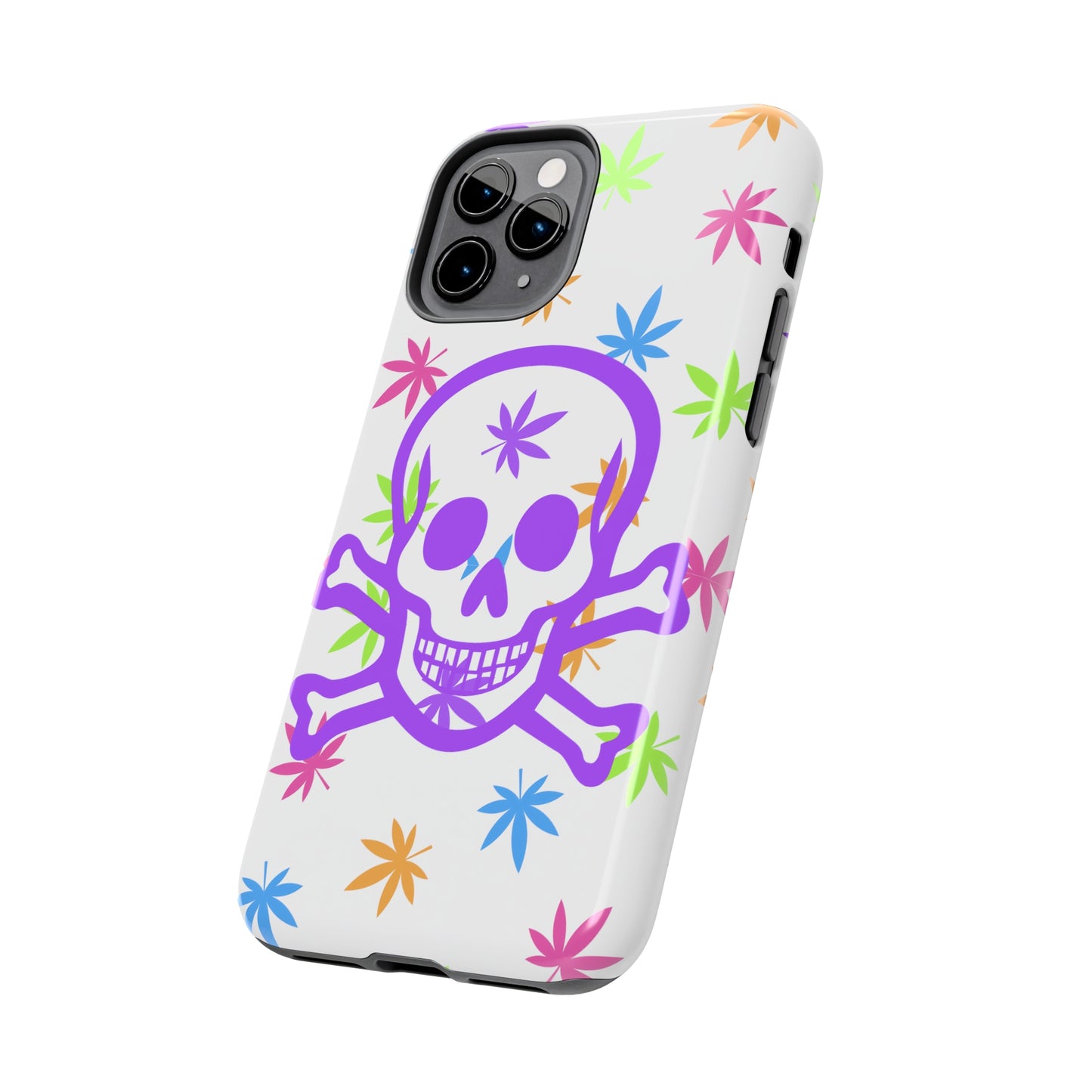 420 skull & crossbones tough phone Cases cannabis and jolly roger colorful phone case perfect 420 gift for stoner