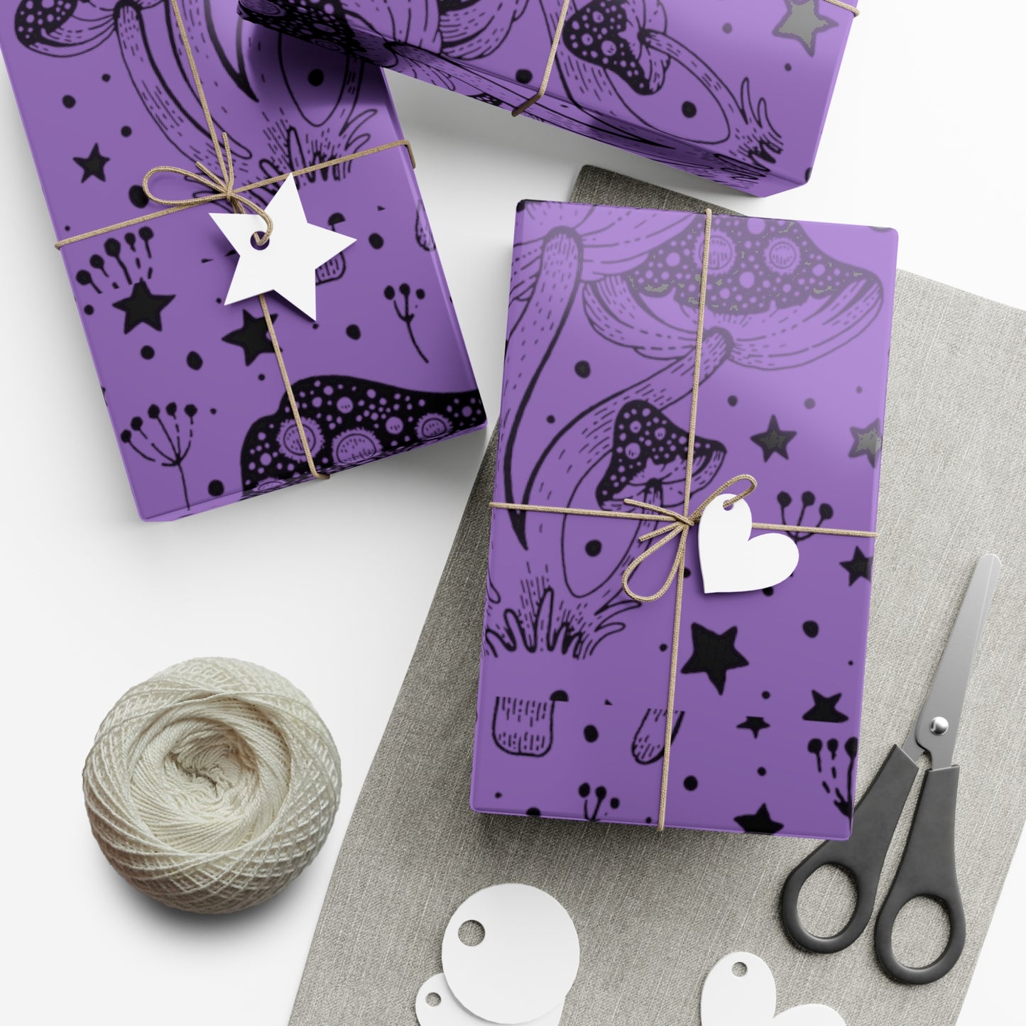 Mushroom purple Gift Wrap Papers perfect holiday gift wrap for mushroom lovers and psychedelic enthusiasts