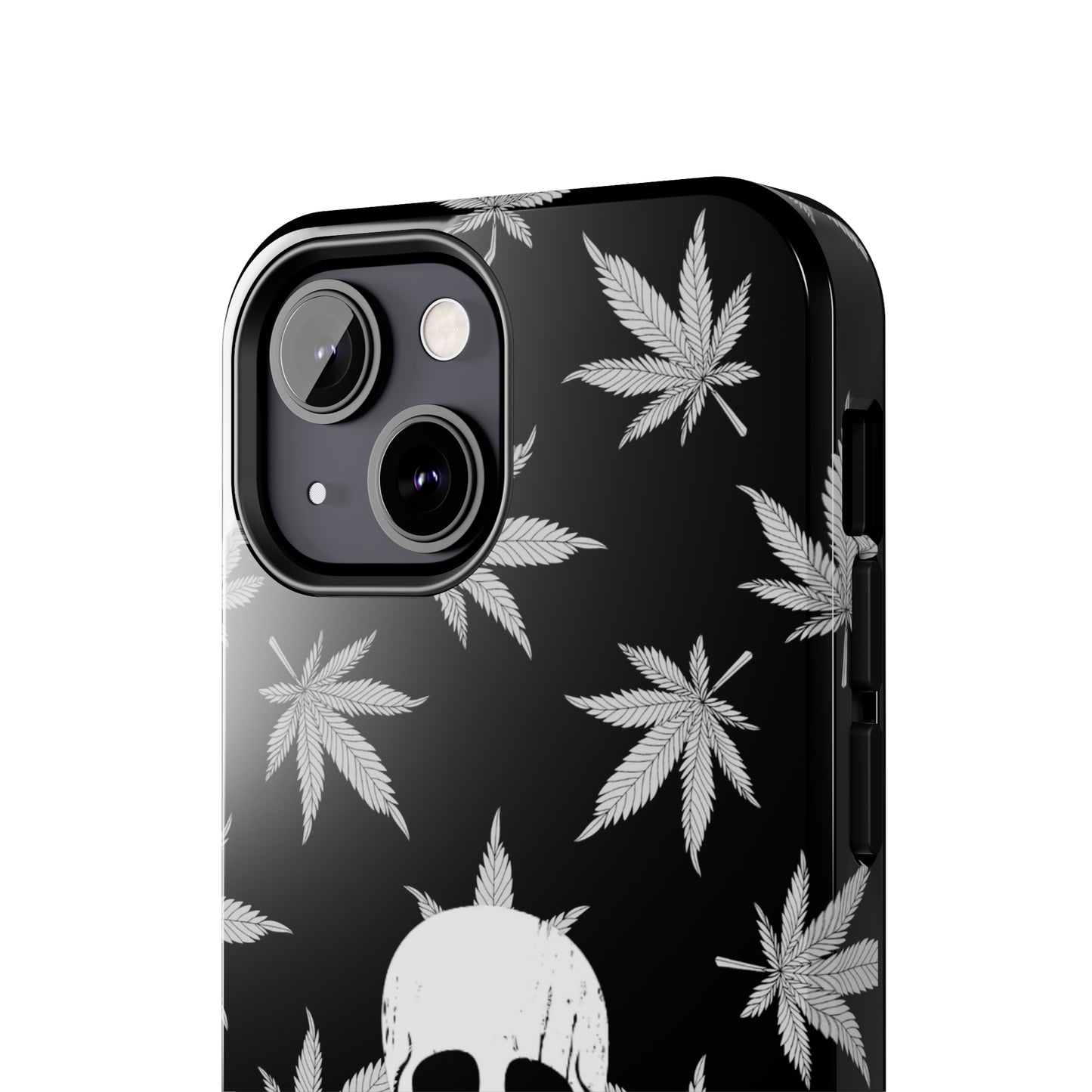 420 skull & crossbones tough phone case cannabis and jolly roger black and white weed skull phone case 420 gift for stoner pirates