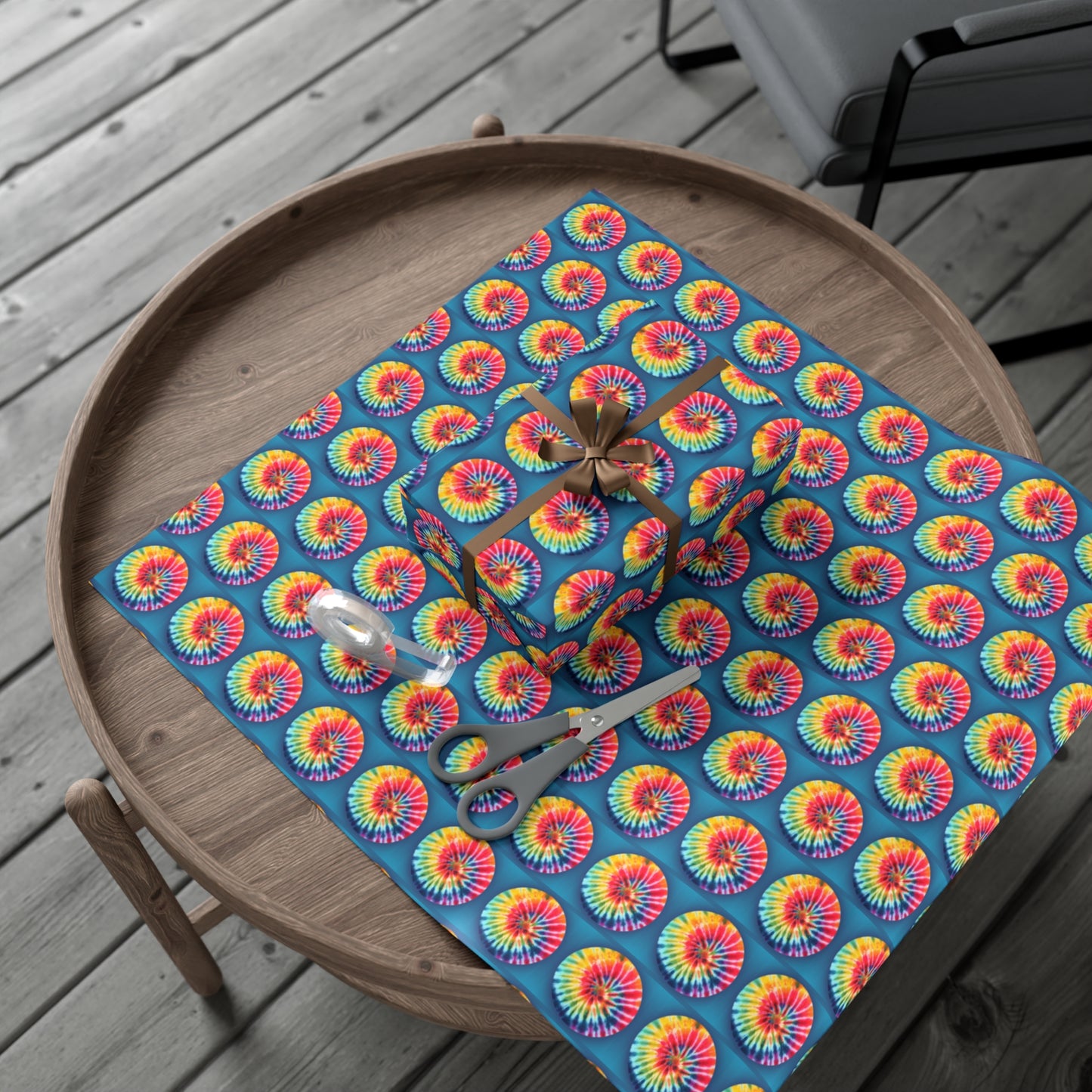 Spiral tie-dye wrapping paper psychedelic gift wrap papers for hippie gift