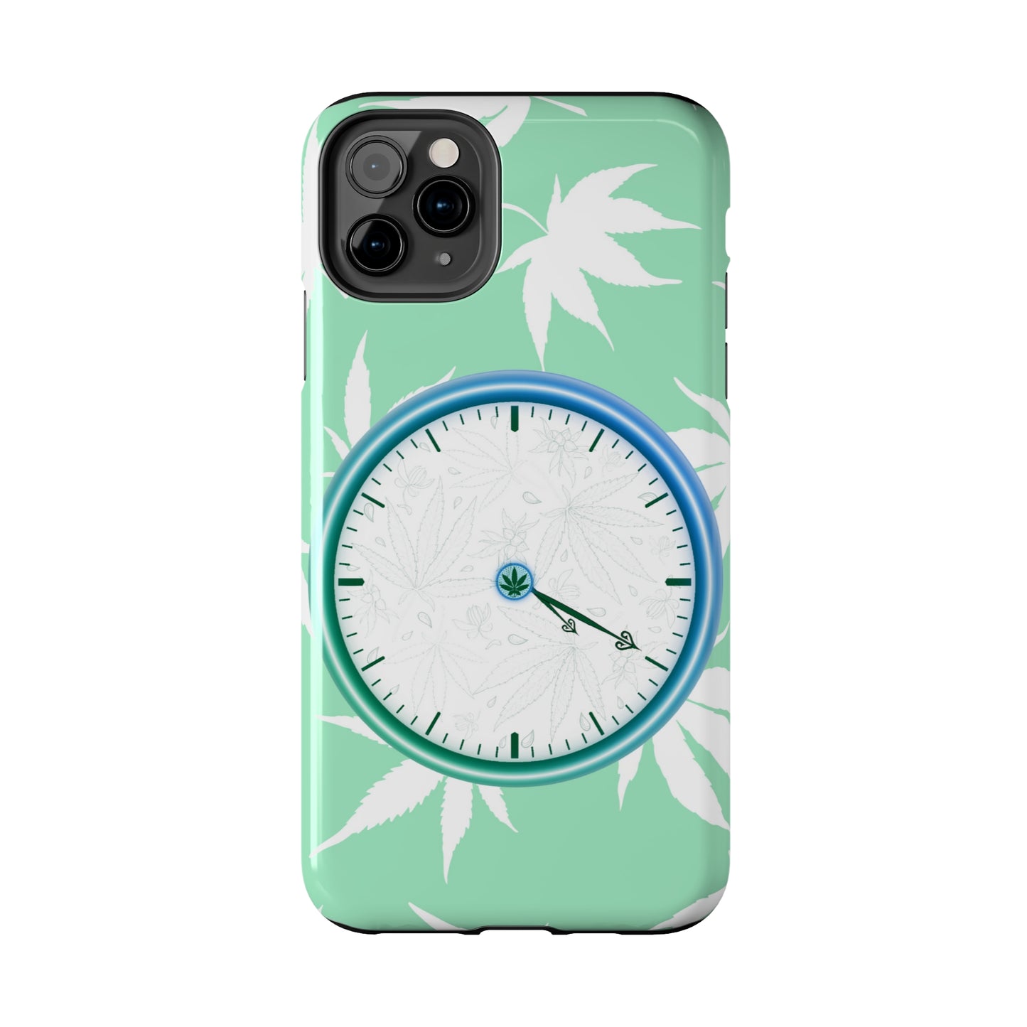 420 clock cannabis tough phone Cases cannabis leaf and 420 clock phone case for high end cannabist