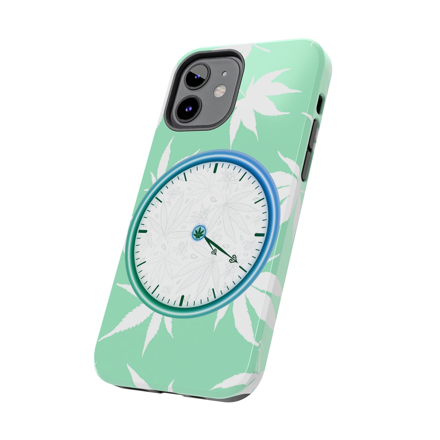 420 clock cannabis tough phone Cases cannabis leaf and 420 clock phone case for high end cannabist