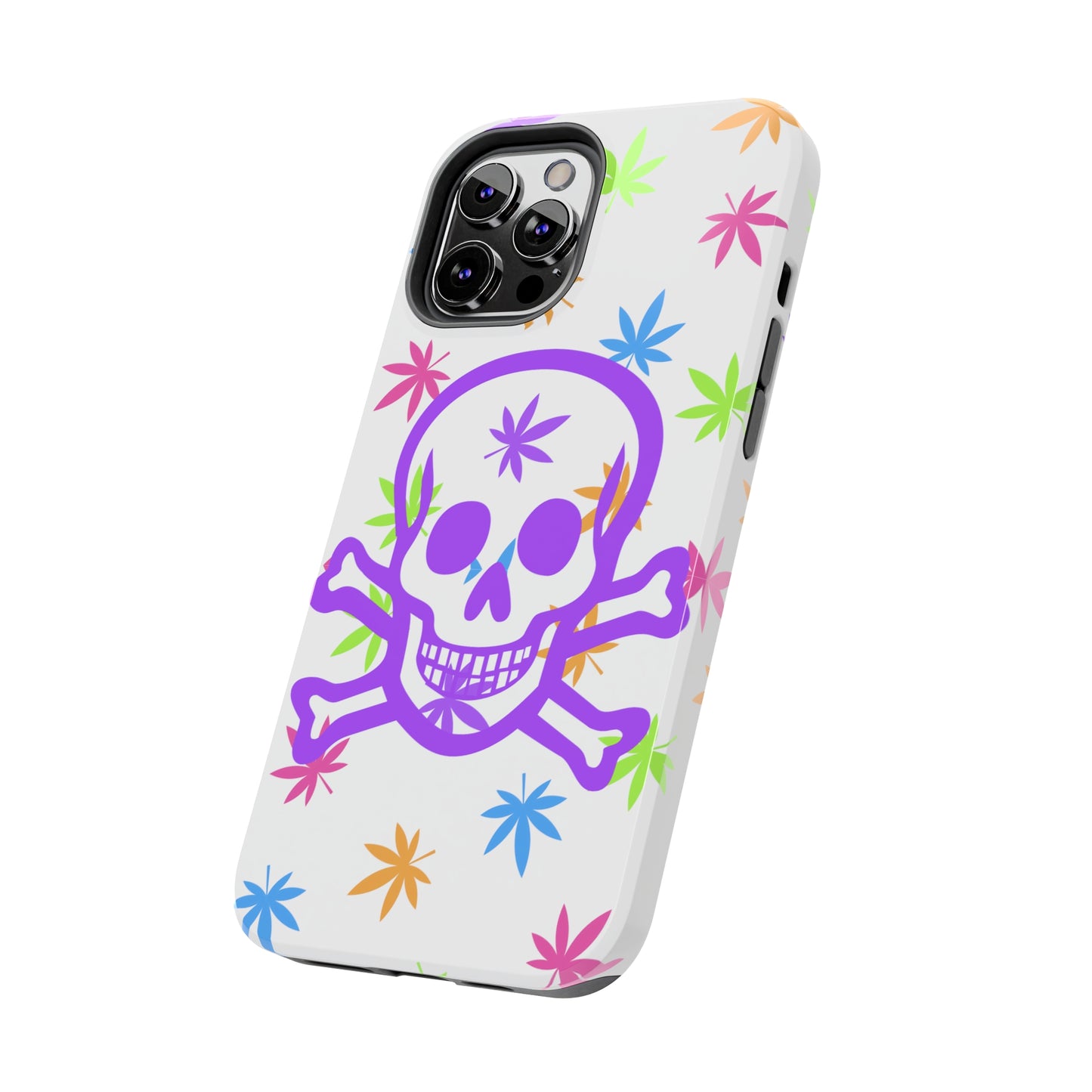 420 skull & crossbones tough phone Cases cannabis and jolly roger colorful phone case perfect 420 gift for stoner