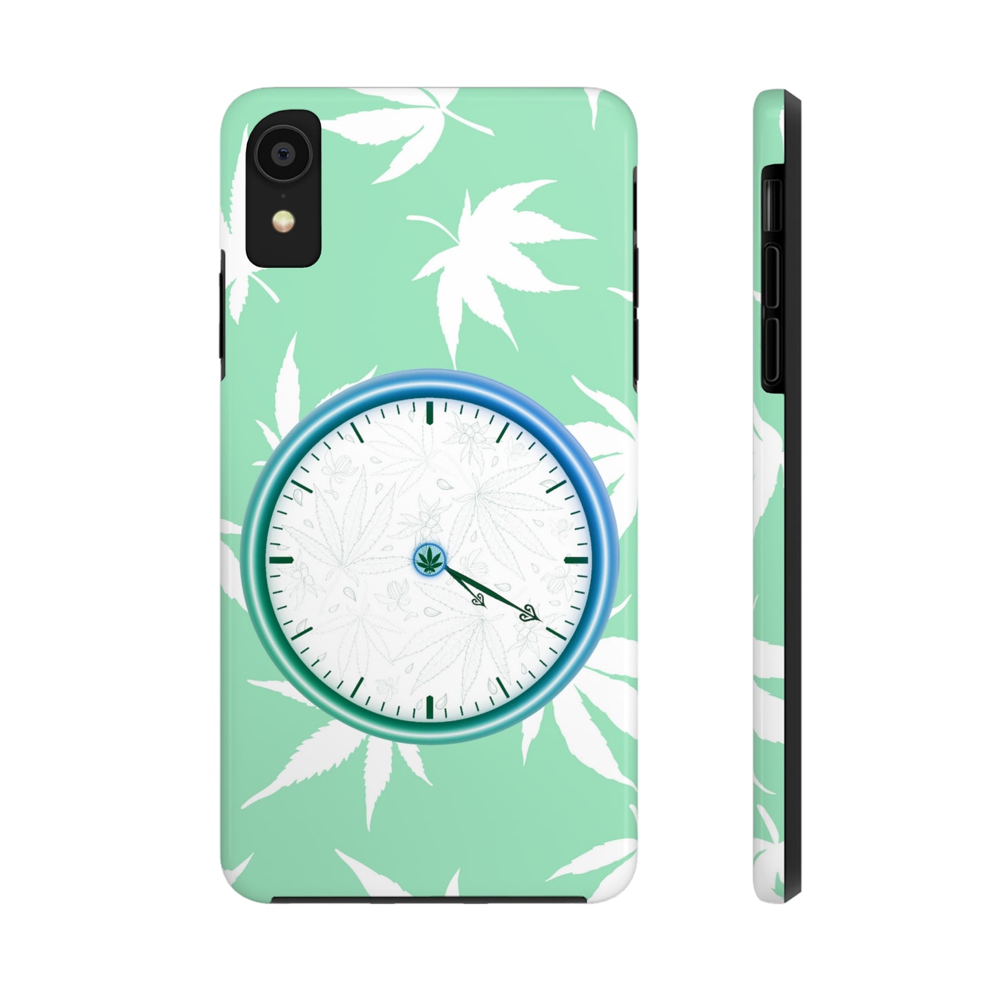 420 clock cannabis tough phone Cases cannabis leaf and 420 clock phone case for high end cannabist