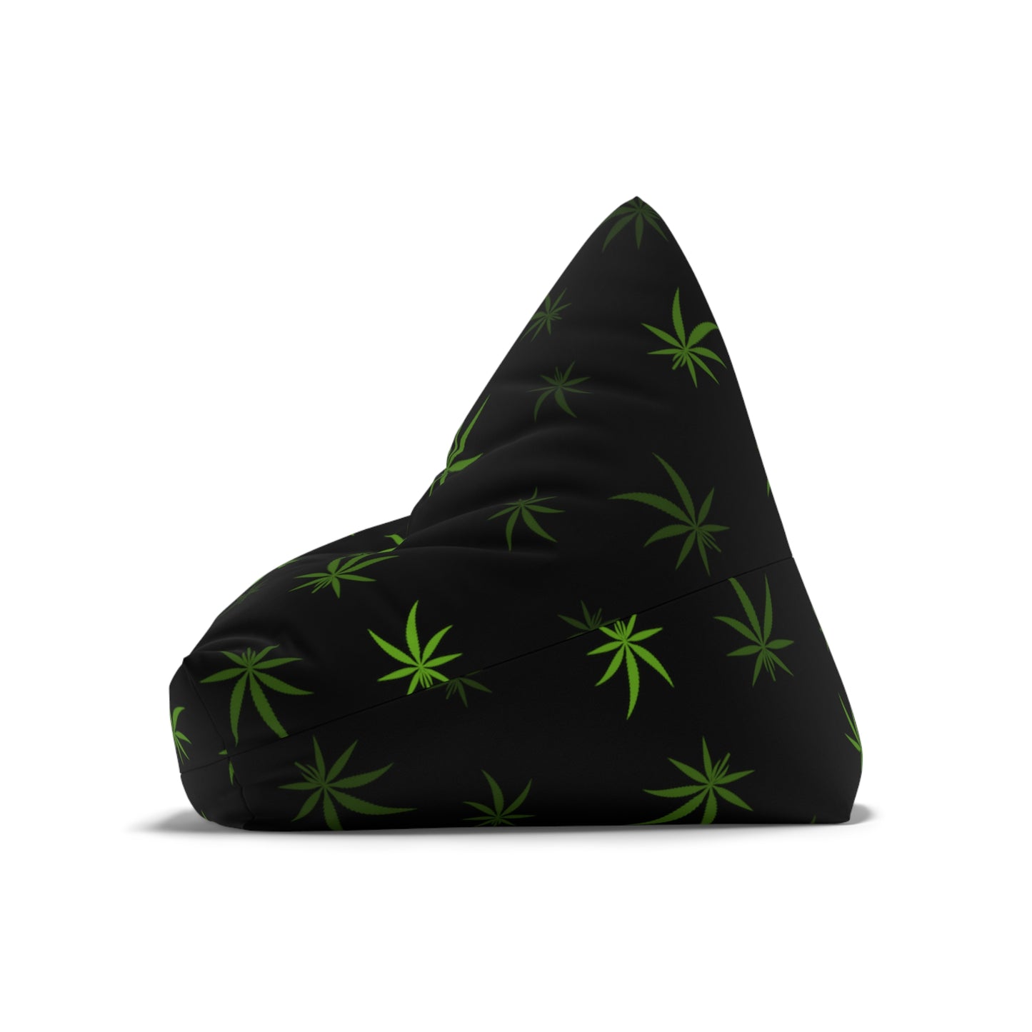 Black cannabis 420 Bean Bag Chair Cover for high end stoner decor, cover only!