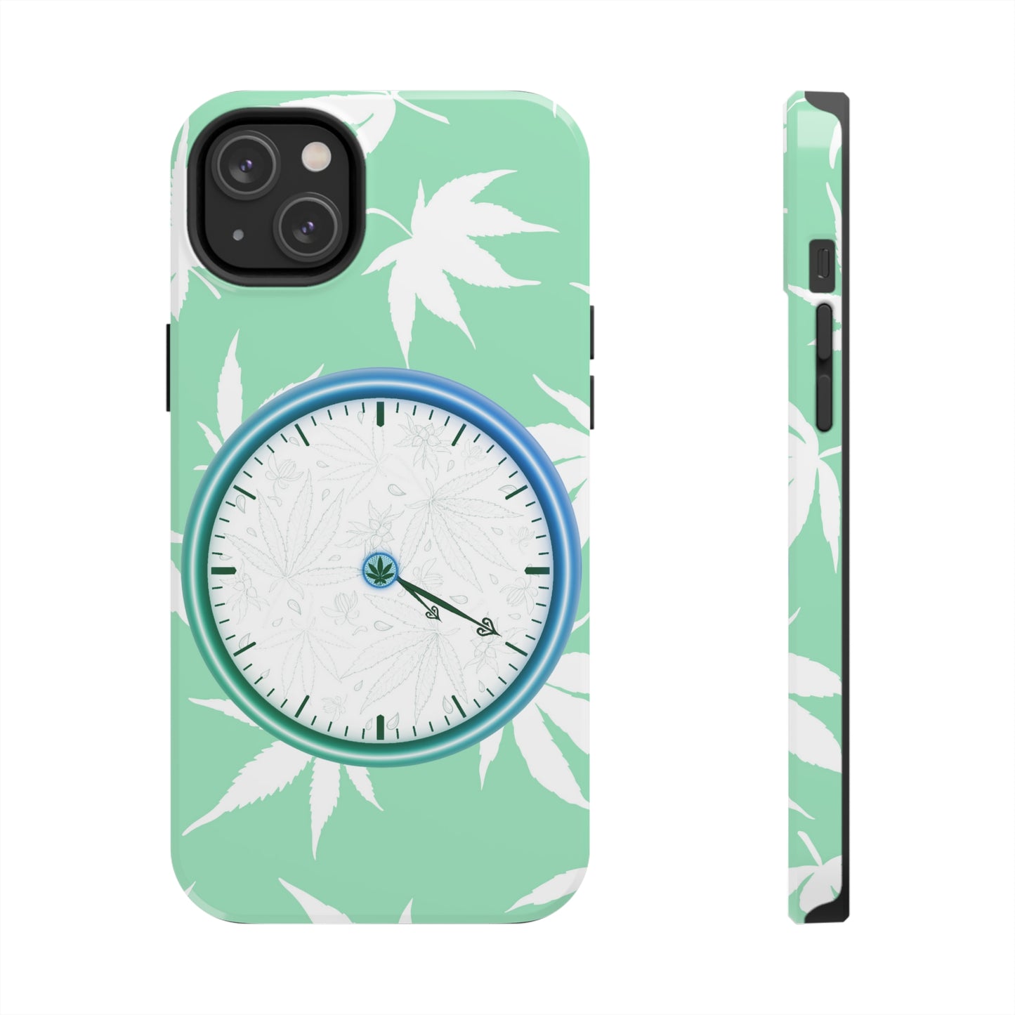 420 clock cannabis tough phone Cases cannabis leaf and 420 clock phone case for high end cannabist