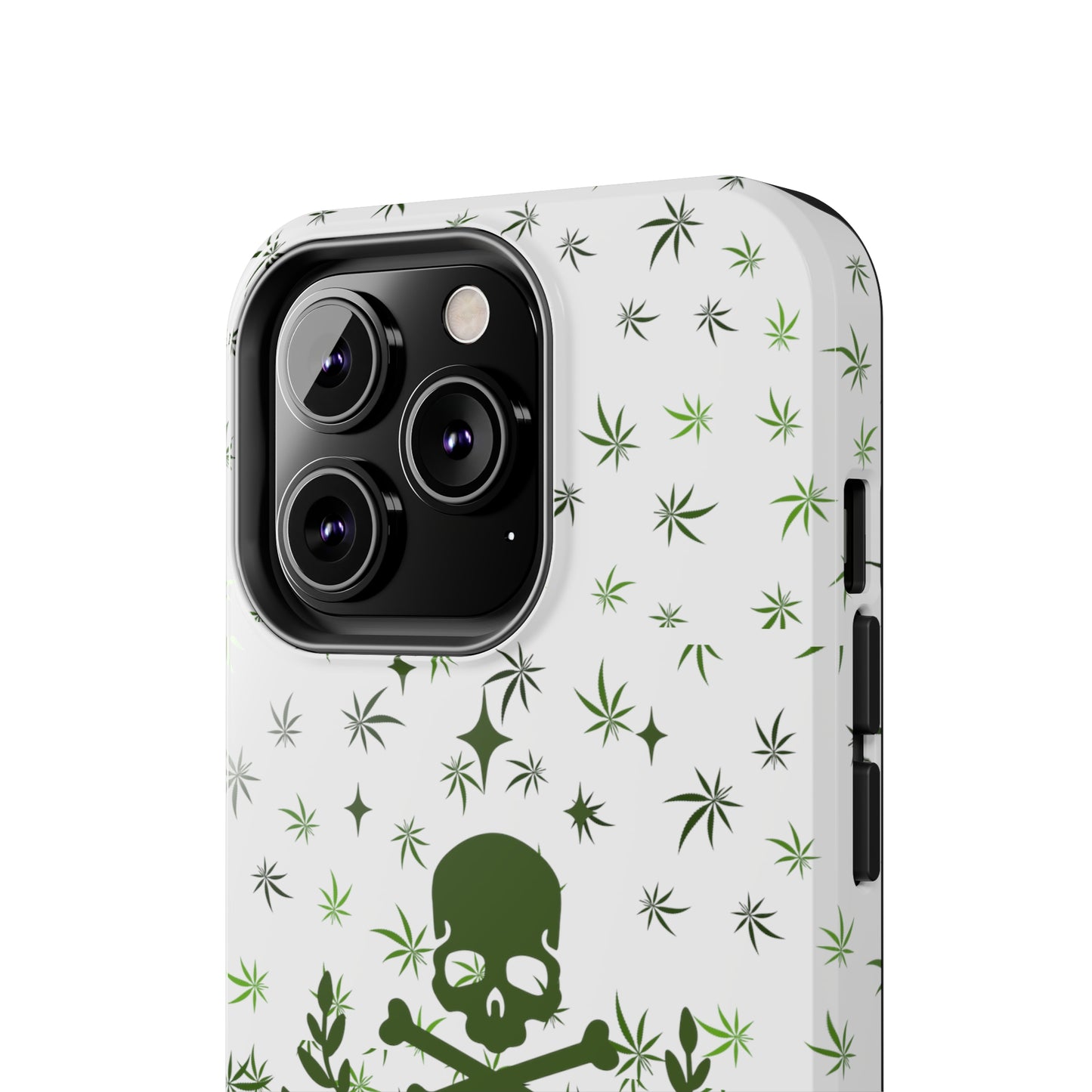 420 skull and crossbones tough phone Cases cannabis and skull white phone case for weed lovers