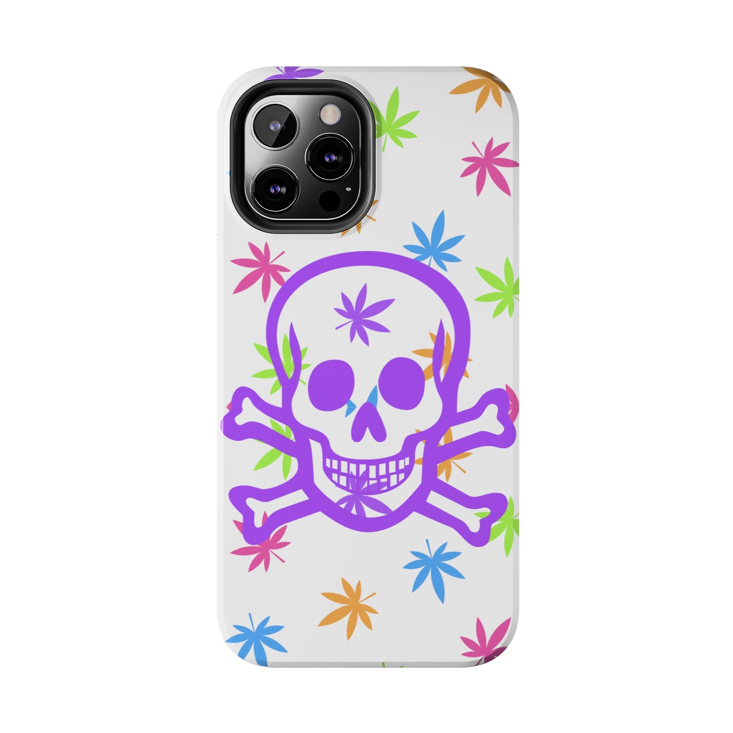 420 skull & crossbones tough phone Cases cannabis and jolly roger colorful phone case perfect 420 gift for stoner