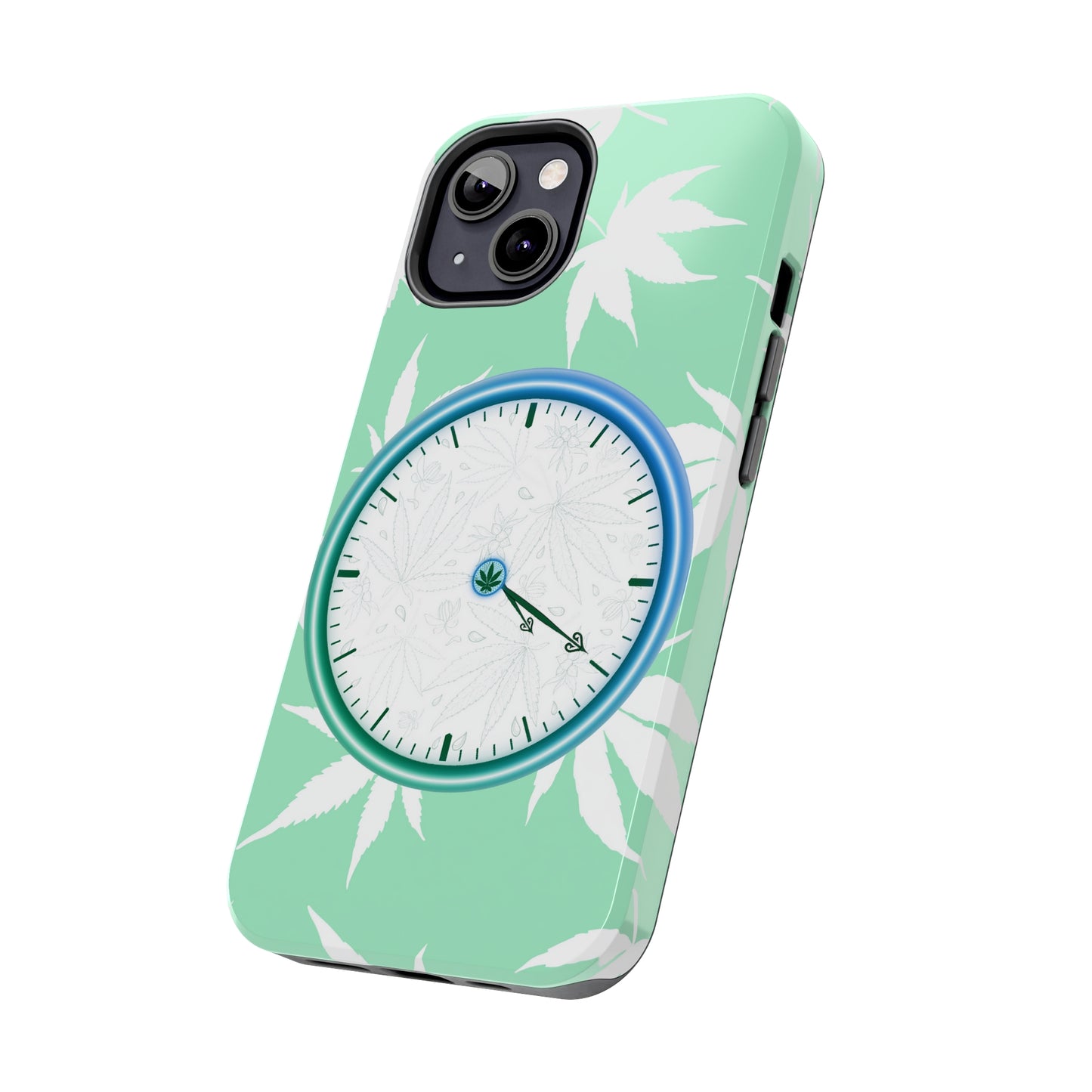 420 clock cannabis tough phone Cases cannabis leaf and 420 clock phone case for high end cannabist