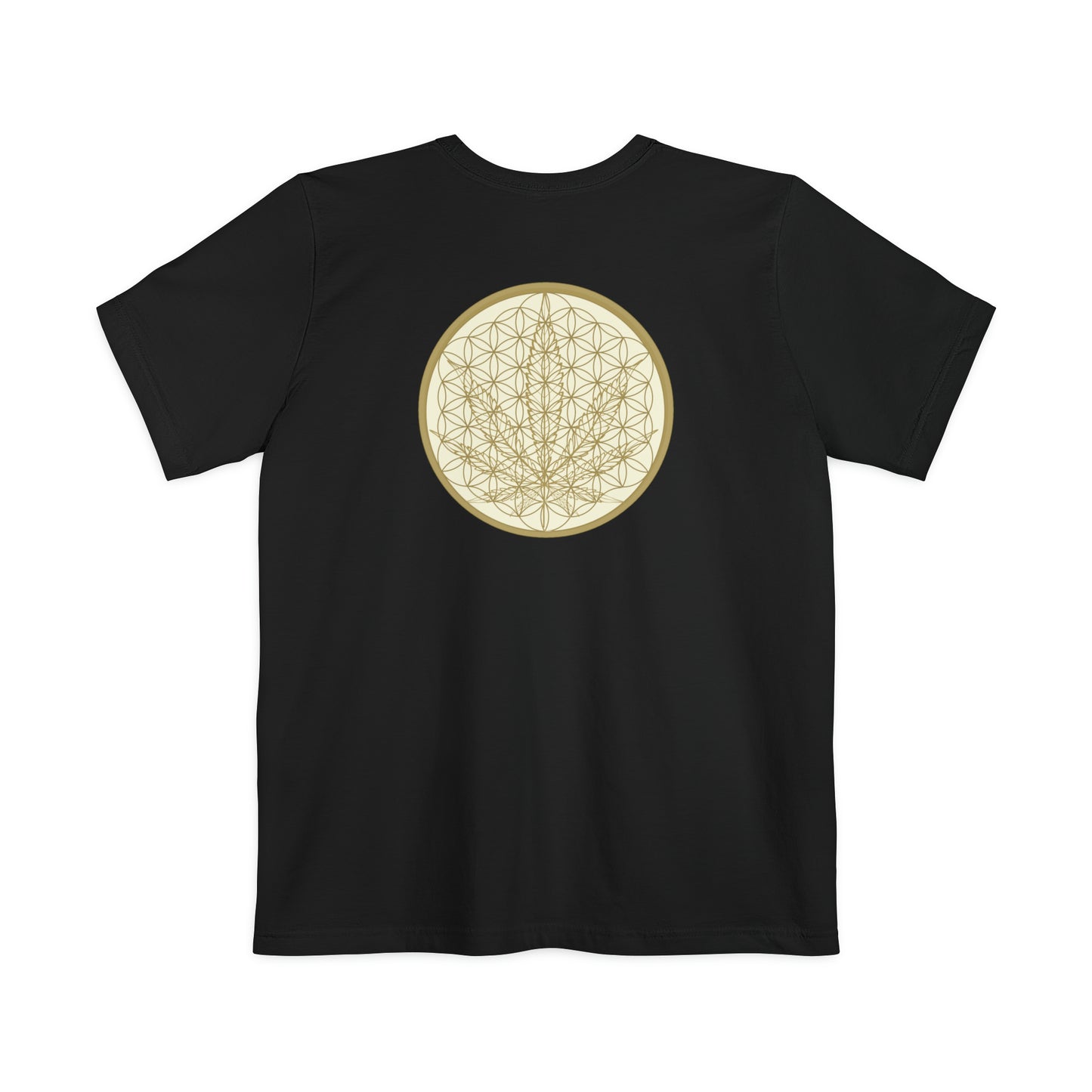 Cannabis couture 420 motif sacred geometry unisex Pocket T-shirt perfect for marijuana lovers and high end enthusiasts