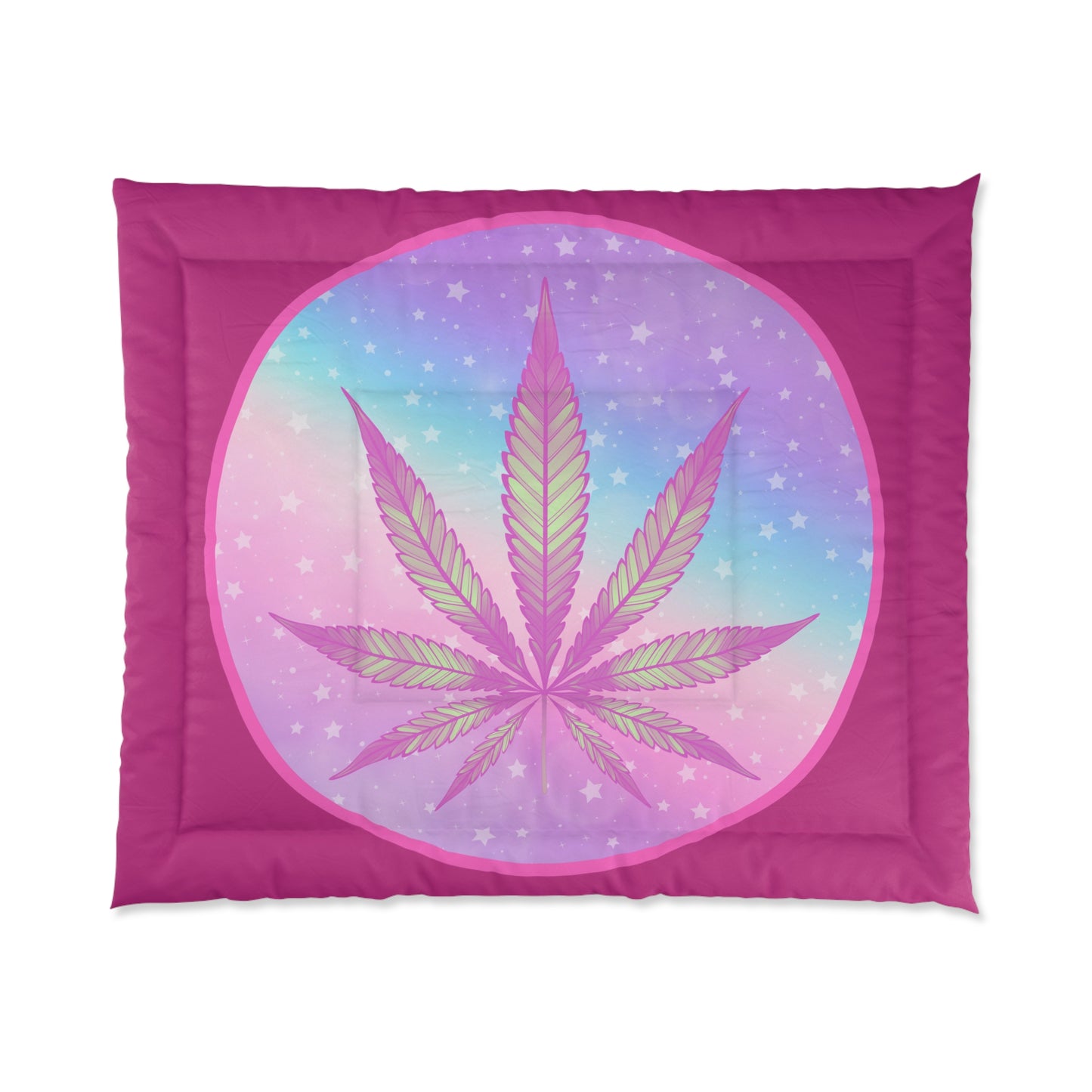 420 decor candycore cannabis pink Comforter perfect for weed loving stoner bedroom fashion