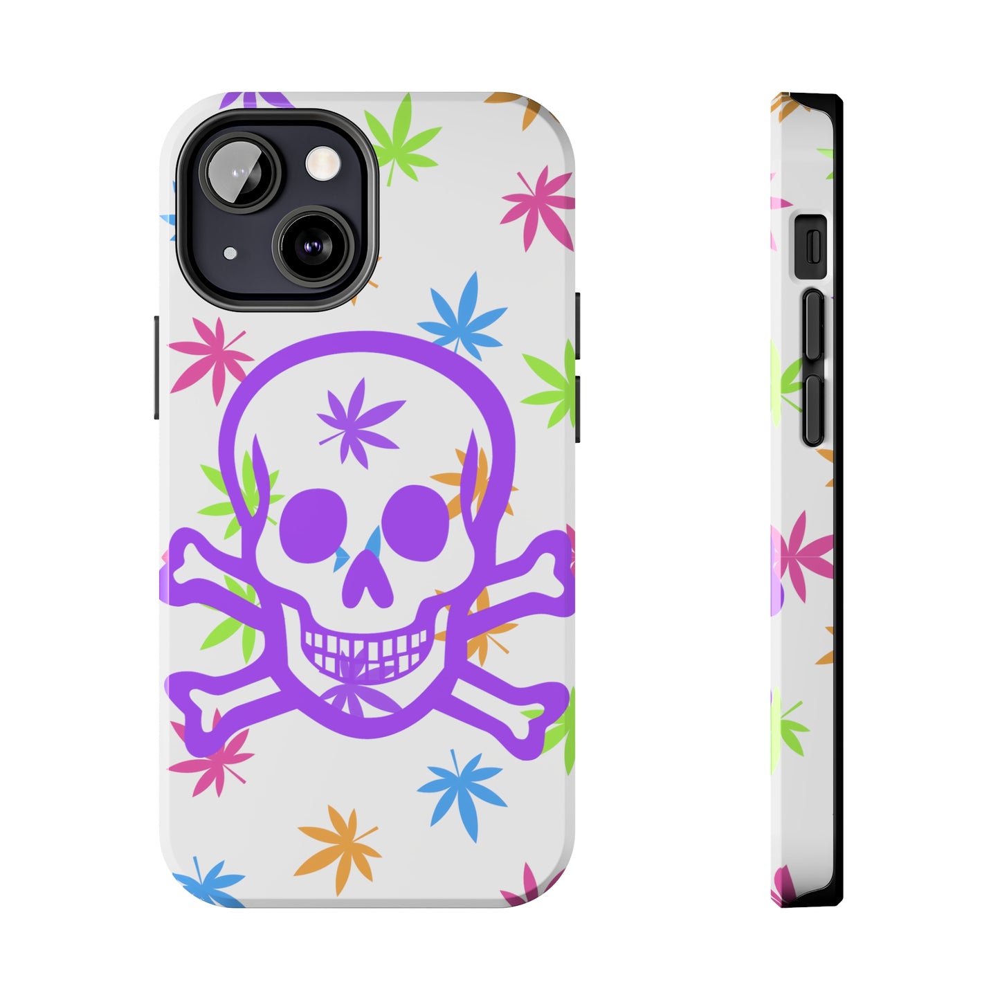 420 skull & crossbones tough phone Cases cannabis and jolly roger colorful phone case perfect 420 gift for stoner