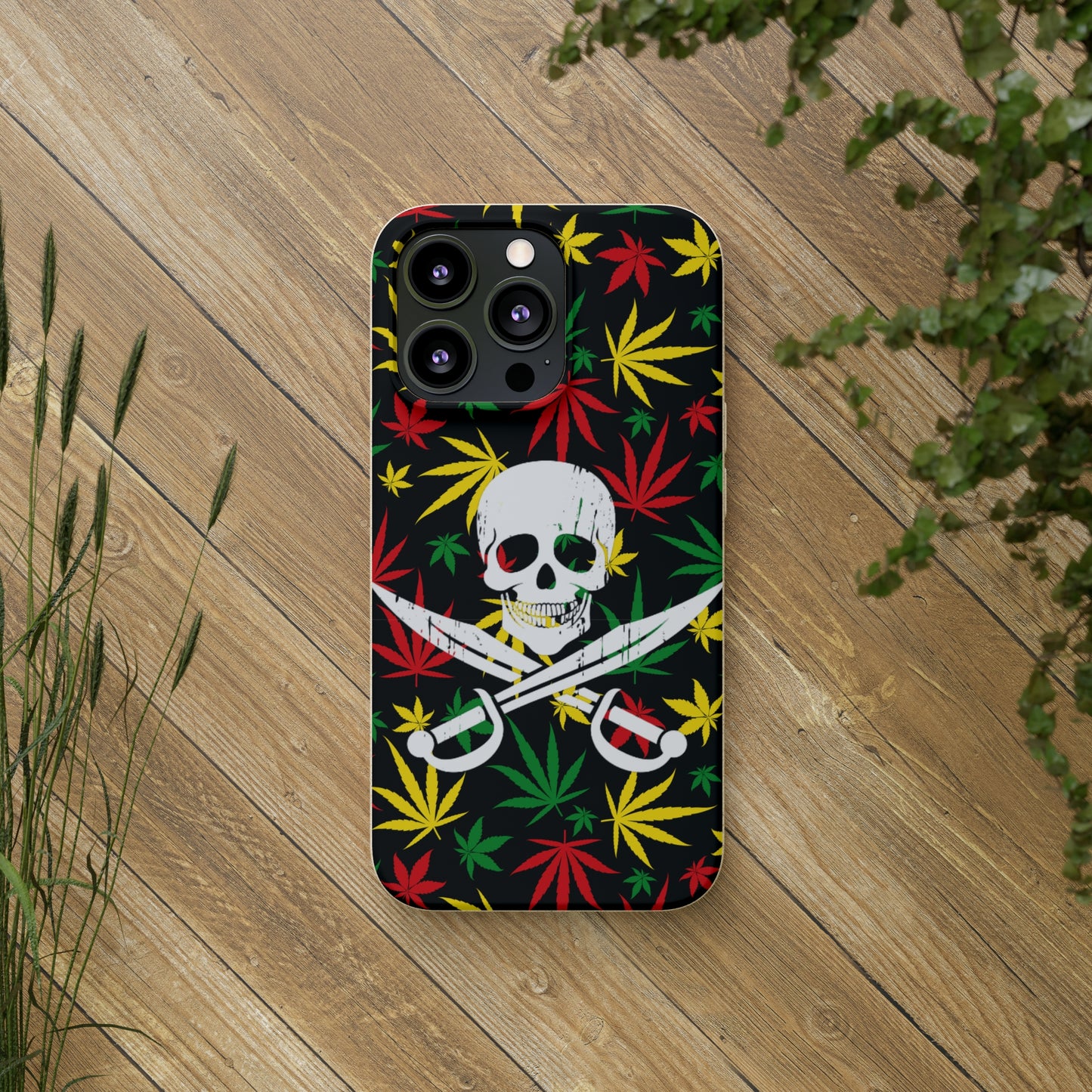 420 cannabis Jolly Roger Buccaneer weed Biodegradable eco friendly phone case